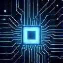 Stylized graphic of a circuit board with glowing lines, representing advanced technology.