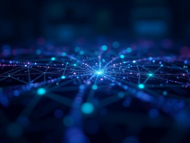 Abstract visualization of data points and lines forming a network, representing complex data analysis and insights.